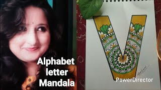 Alphabet letter Mandala letter V🧿 #mandalaarttutorial 23.05.26