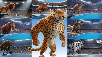 🏊‍♂️ ABC Prehistoric Animal Athlete Song  | Fantasy Olympic Swimming Animals 🦖 | Jumpy Jungle TV