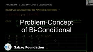 Problem-Concept of Bi-Conditional, Math Lecture | Sabaq.pk