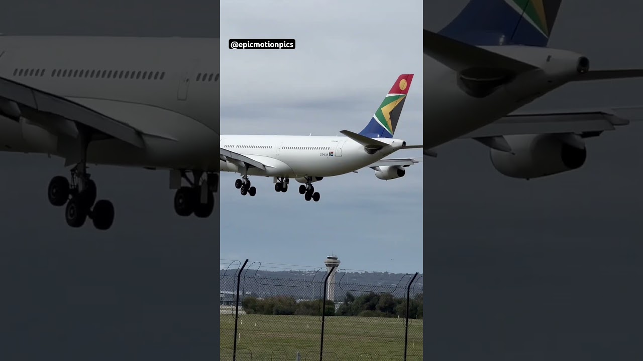 South African Airaays A340 coming into Perth 