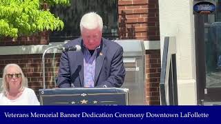 Veterans Memorial Banner Dedication Ceremony Downtown LaFollette
