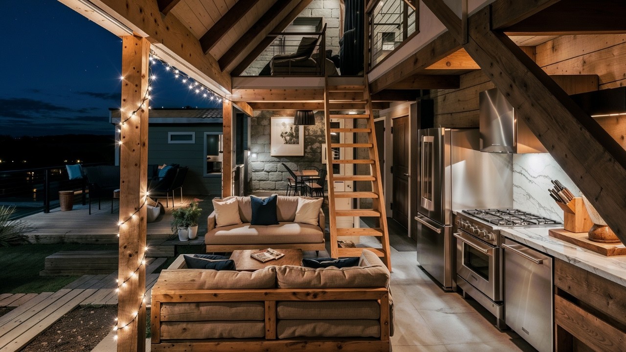 INTERIORES DE CASAS com MEZANINO | Estilo Loft 2 Pisos!