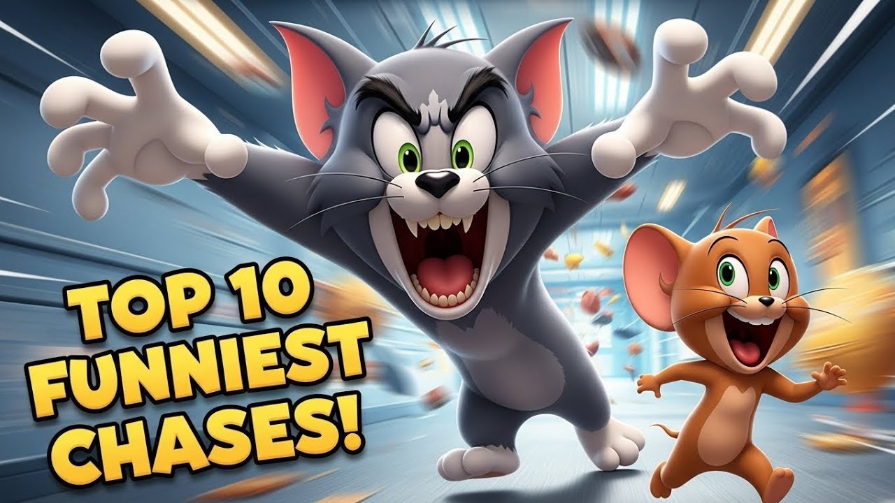 Tom & Jerry Top 10 Funniest Chase Scenes 😂 | 3D Cartoon Comedy for Kids