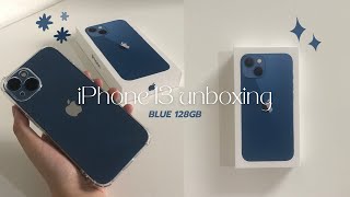 unboxing iPhone 13 Blue 128gb  aesthetic, chill