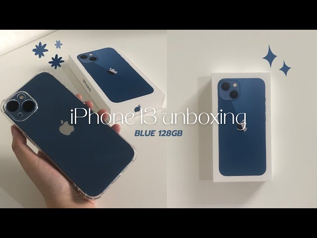 unboxing iPhone 13 Blue 128gb  aesthetic, chill 📱🐳