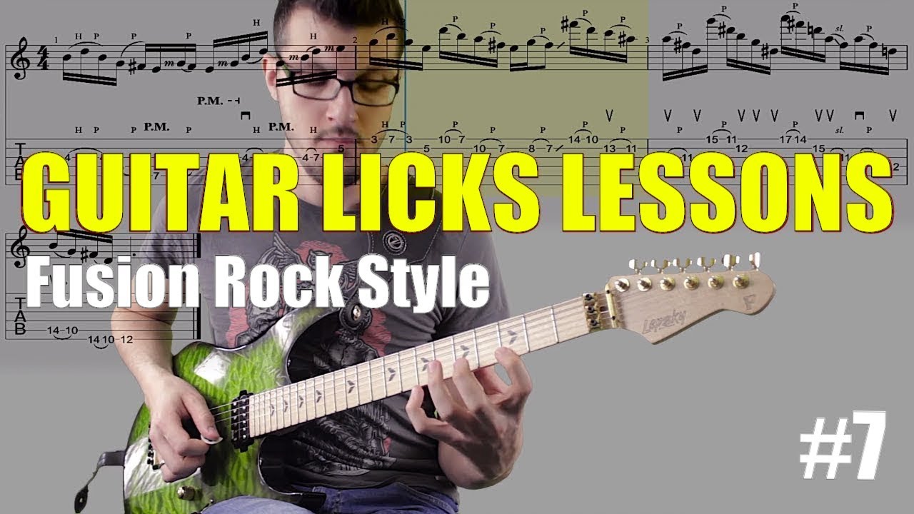 GUITAR LICKS LESSONS #7 Fusion Rock Style Ibanez Flying Fingers - YouTube