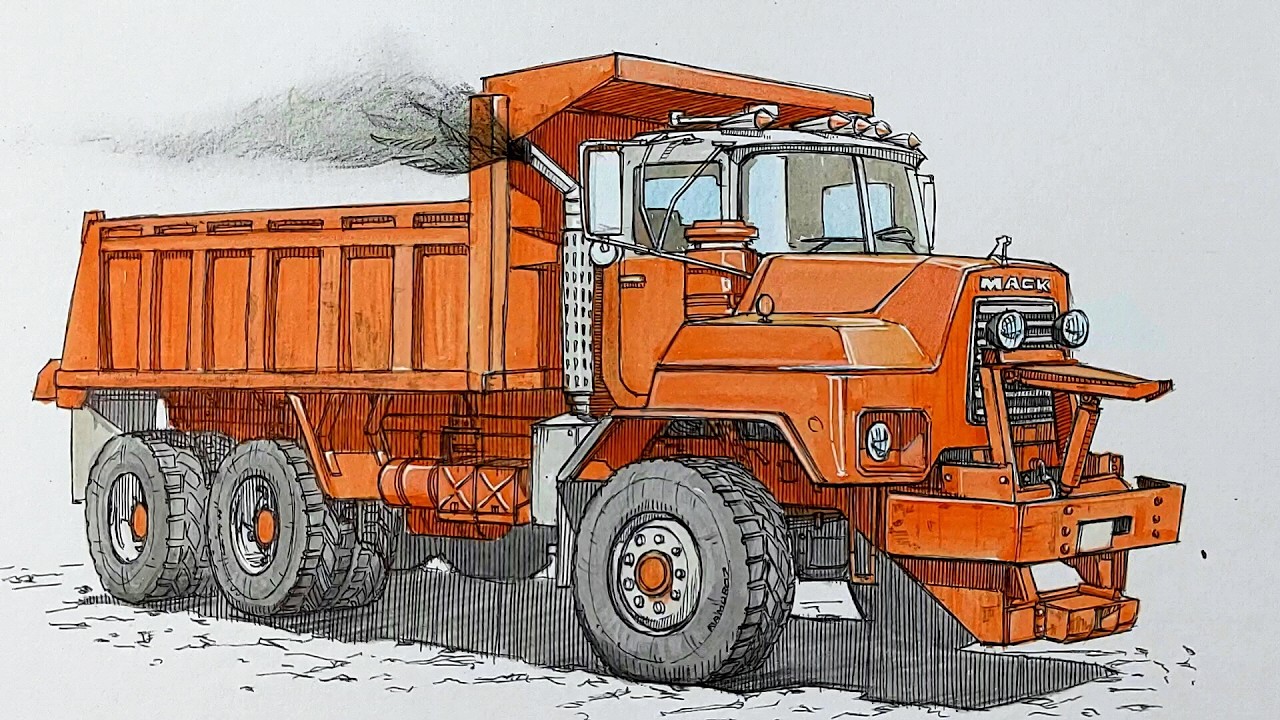 How to Draw a Mack Truck - YouTube