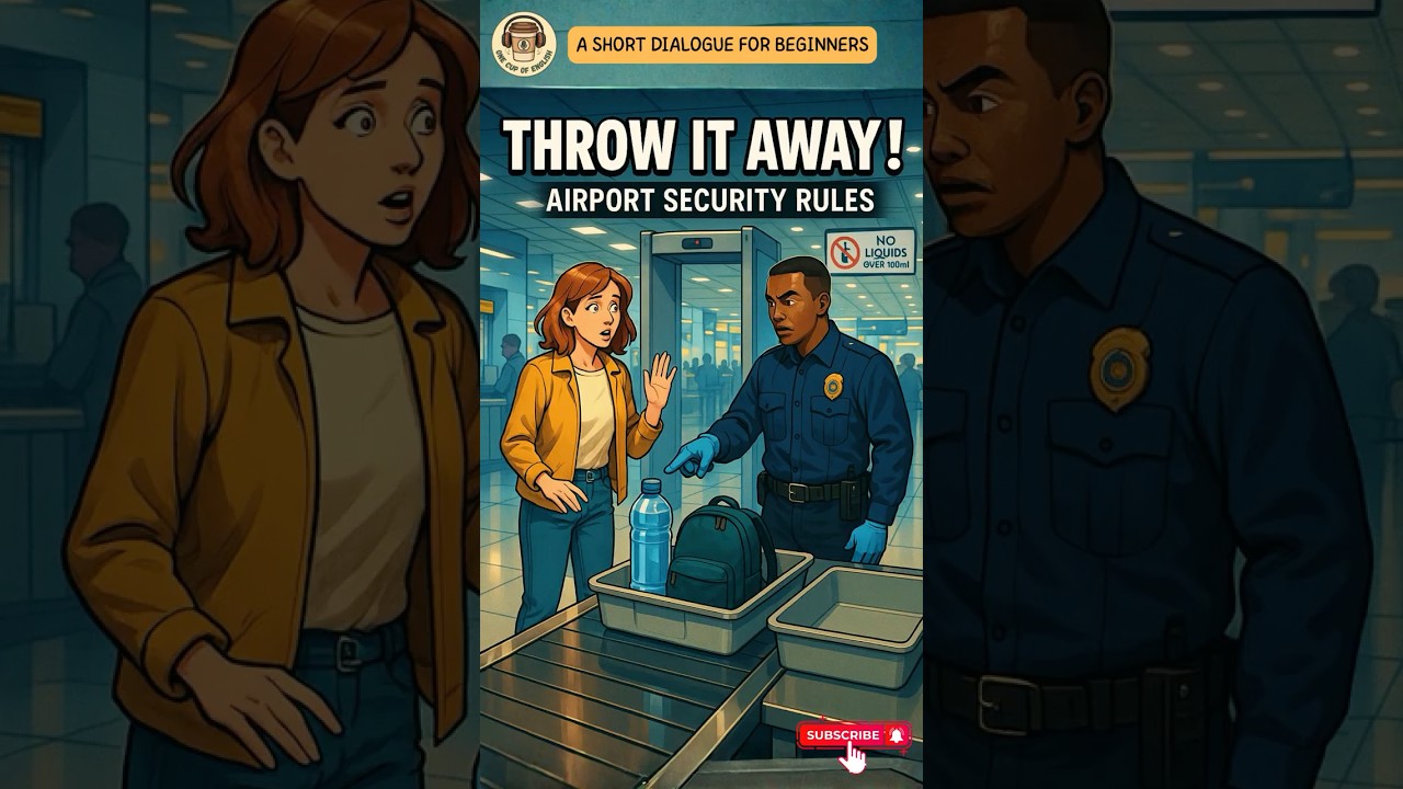 Airport Security English ✈️ “Throw It Away!” | Real Airport Conversation for Beginners
