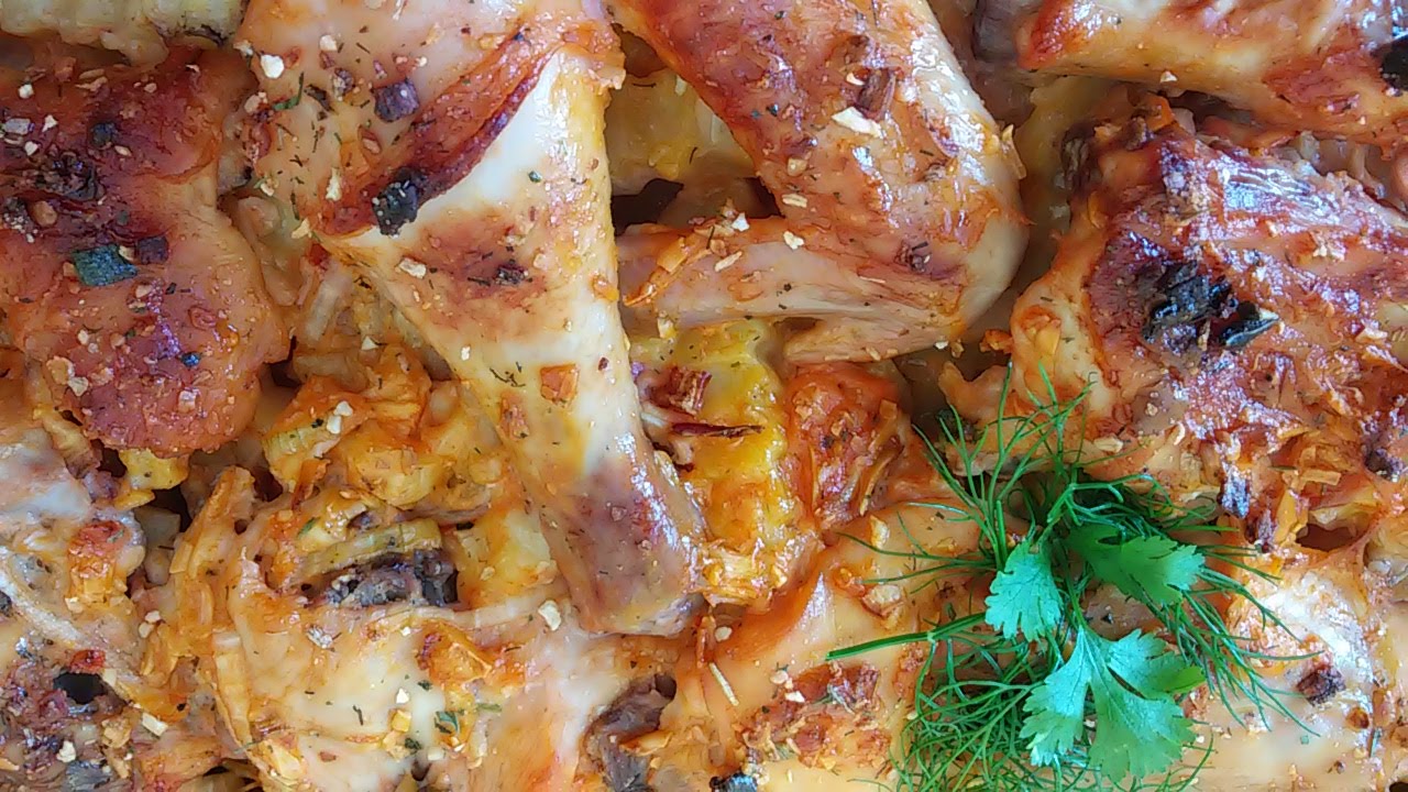 ⁣Курица с картошкой в духовке!!!(невероятно вкусно, пикантно, ароматно!!!)
