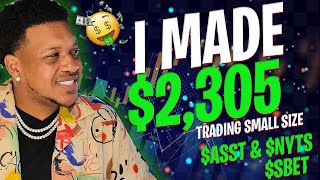 I made $2,305 trading small shares on these 3 stocks