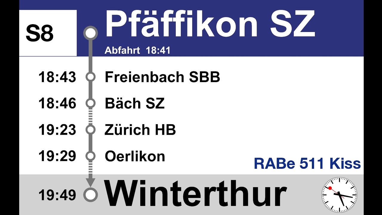 ZVV Ansagen, S8 (Pfäffikon SZ-Winterthur) | RABe 511 Kiss