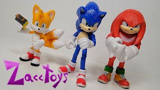 Jakks Pacific Sonic 2 Movie set Sonic, Tails, and Knuckles Action Figure Review!