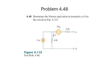 Problem 4.48 Determine the Norton equivalent at terminals a-b forthe circuit in Fig. 4.115. Sadiku.