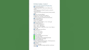lecture 2 – Unit Conversion in Chemical Engineering #engineeringchemistry #chemicalengineering