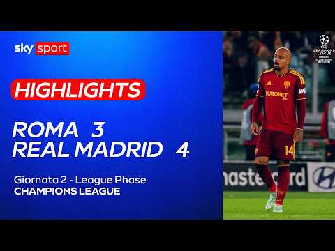 Video Roma-Real Madrid 3-4 gol e highlights Champions League