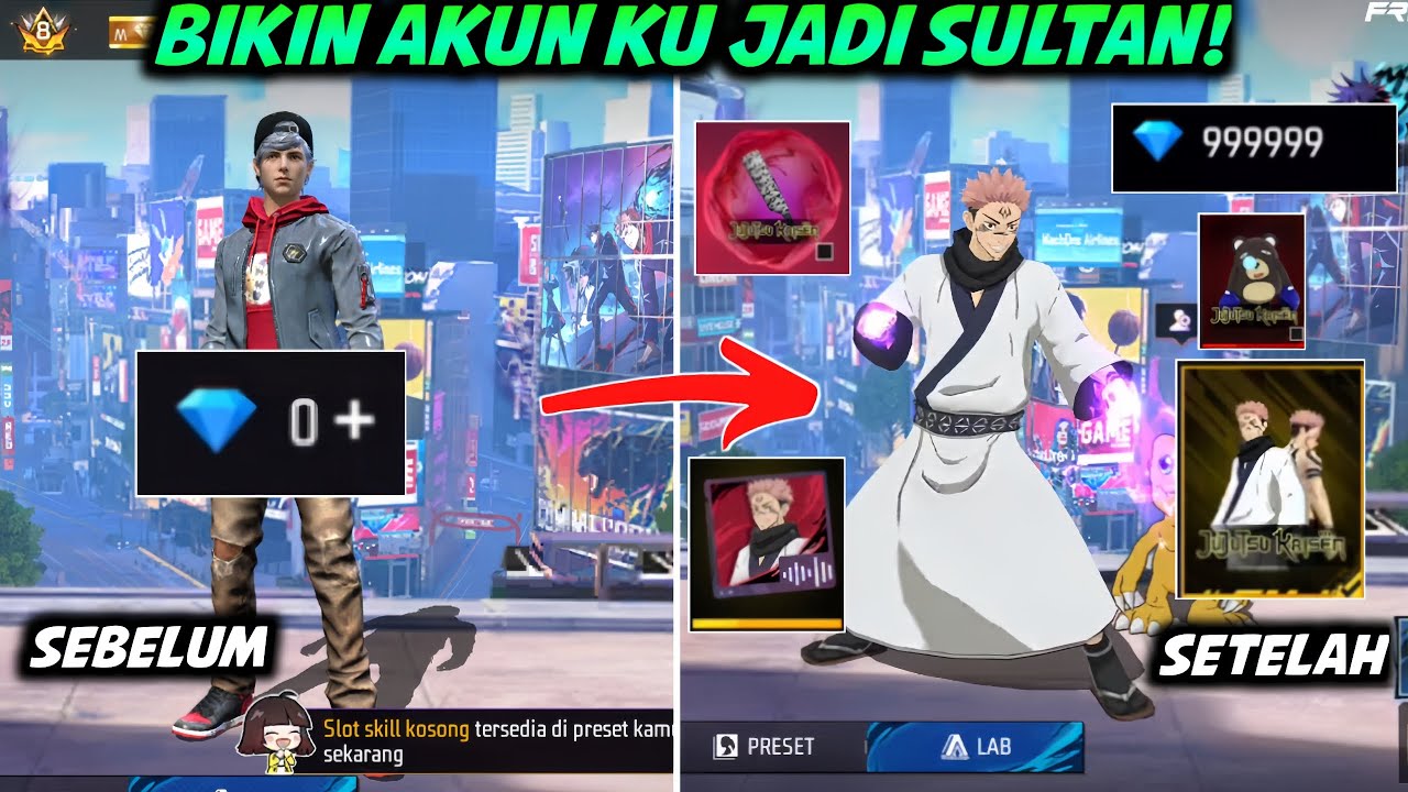 SPIN BUNDLE SUKUNA TERBARU FREE FIRE 😱HABIS BERAPA DIAMOND BUAT BUNDLE SUKUNA JUJUTSU KAISEN?! 😭