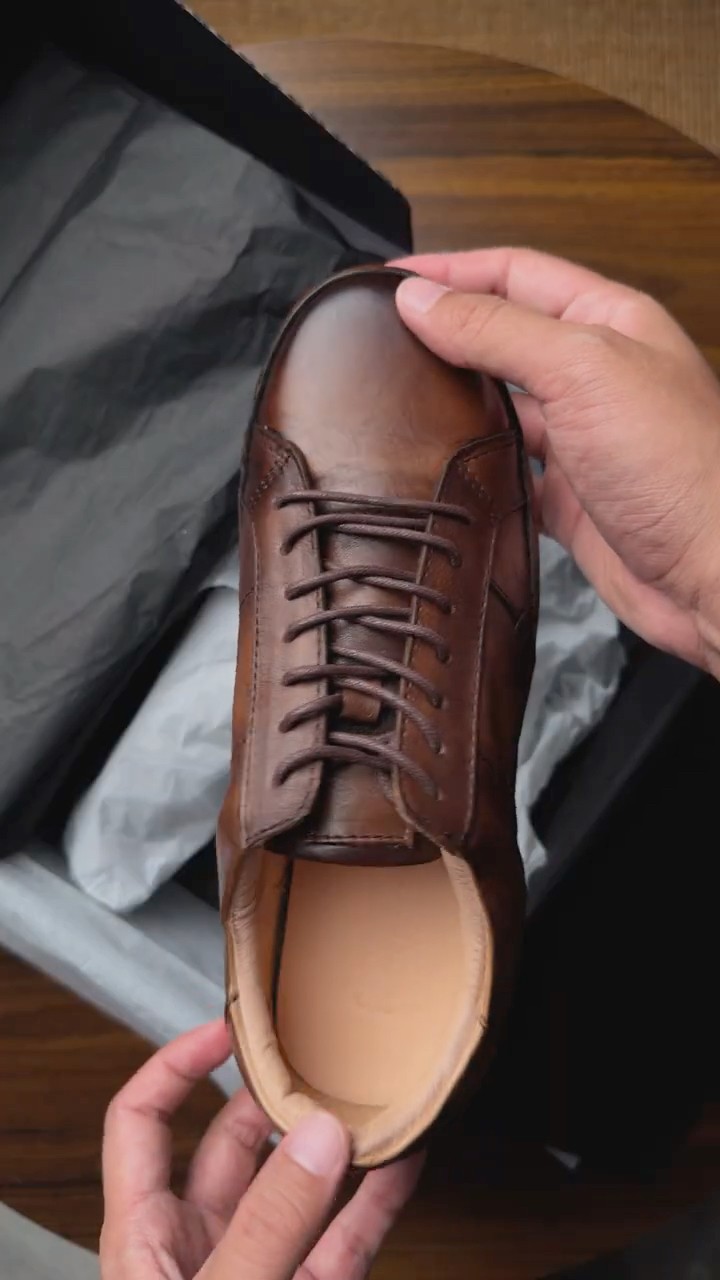 Unboxing Dante Sneakers Dark Brown รองเท้าหนังแท้