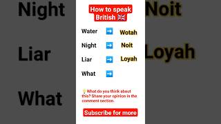 How to Speak British english britishenglish learnenglish britishslang pronunciation learning