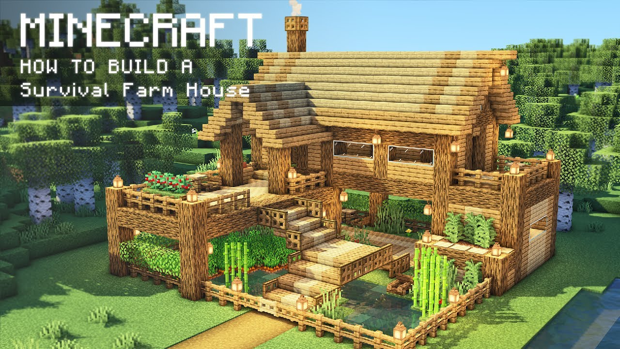Minecraft How To Build A Survival Farm House Youtube