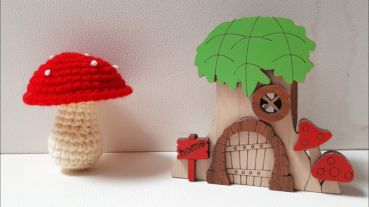 آموزش قلاب بافی قارچ کوچولو_ crochet amigurumi mushroom