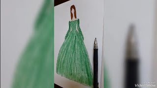 تعليم رسم فستان سهره جميل خطوه بخطوه المبتدئين ?