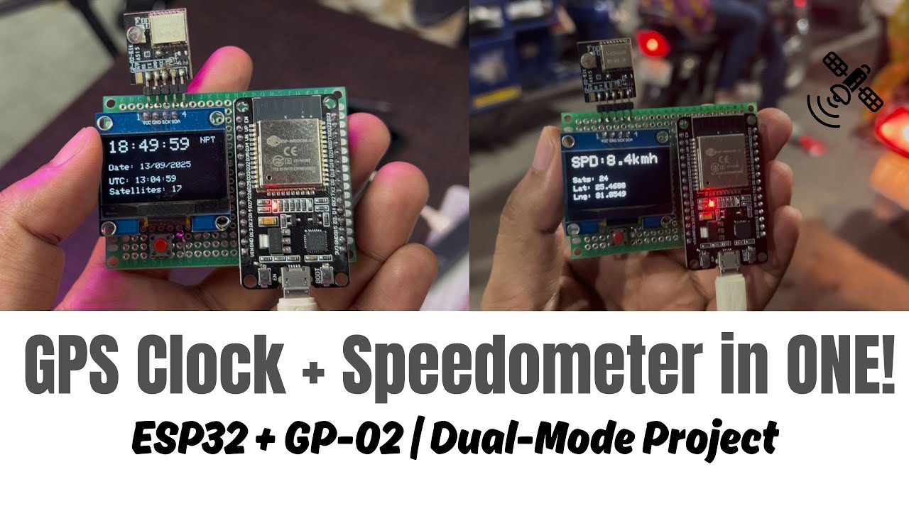 ESP32 GPS-спидометр и мировые часы 🌍 | Проект двойного режима с использованием GP-02