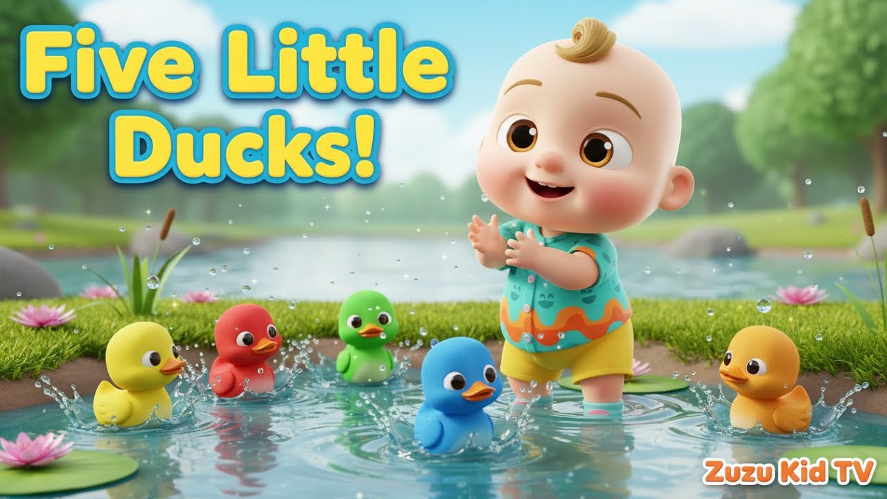 Five Little Ducks Color Splash Song with Zuzu – Nursery Rhyme Toddler Counting, Colors,Fun with Zuzu