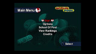 Actua Pool. [PlayStation - Gremlin, Acclaim]. (1999). Full Tournament - 9, 8 Ball & Uk 8 Ball Plays.
