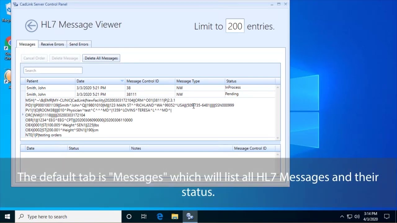 Step 8: Managing HL7 Messages in CadLink - YouTube
