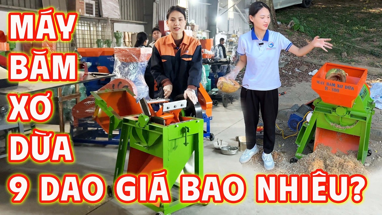 Máy băm xơ dừa 9 dao giá bao nhiêu? Máy Băm Xơ Dừa B300 Bình Quân