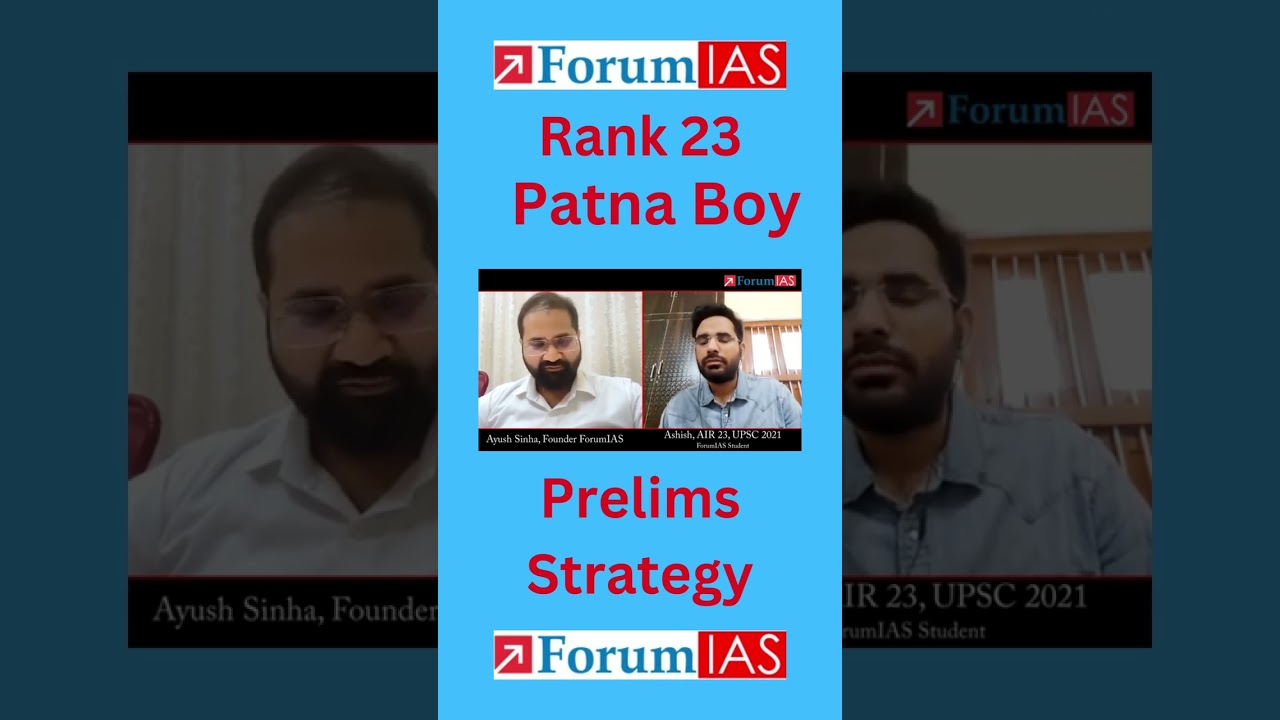Ashish Rank 23,CSE 2021 (Patna Boy) Prelims Strategy 