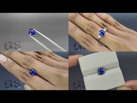Unbehandelter saphir Royal Blue im cushion-schliff 2,52 karat, Sri Lanka Video  № 1