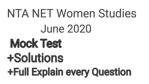 NTA NET Woman Studies Mock Test