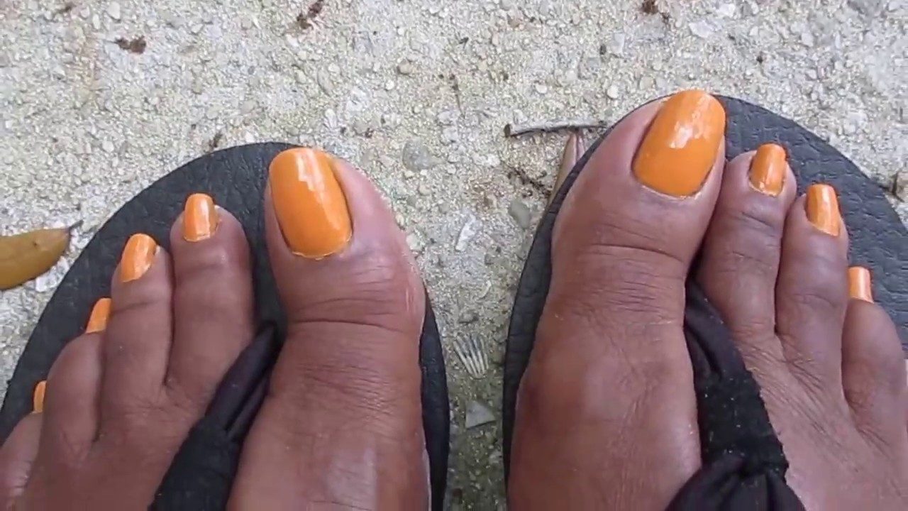 Orange and White Toe Nail Design for 2024 - wide 2