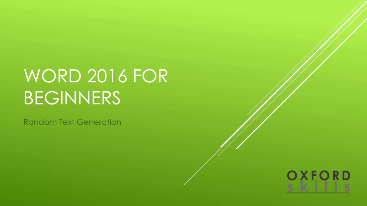 Word 2016 inputting random text - YouTube