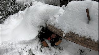 Emergency Primitive Shelter in Blizzard