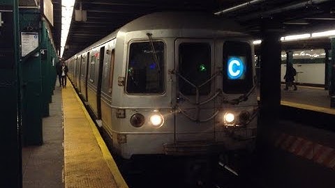 IND 8th Ave Line: Uptown R46 (C) Train Entering & Leaving @ West 4th Street-Washington Square