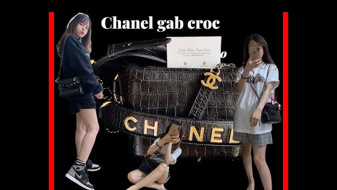 Chanel Crocodile Embossed Calfskin Small Gabrielle Cocodile Hobo