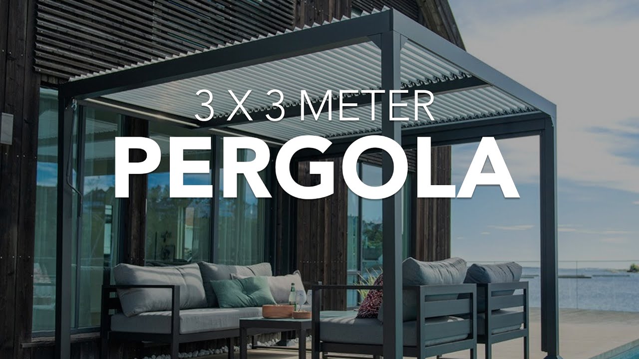 Pergola 3 x 3 meter – Antrasitt | Netthandelen.no