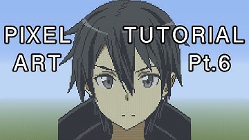 Minecraft Pixel Art Tutorial - Kirito (Sword Art Online) Part 6