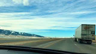 Interstate 80 during winter in Wyoming