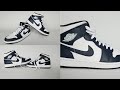 Nike air jordan 1 mid whiteobsidianmetallic gold unboxing and on feet