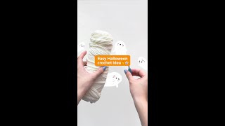 #shorts Easy Halloween Crochet Idea - Ghost coasters 👻🎃