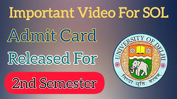DU SOL 2nd semester admit card released 2022-23