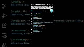 New Data Annotations in .NET 8 #coding #shorts #dotnetcore #dotnet #apidesign #programming #azure