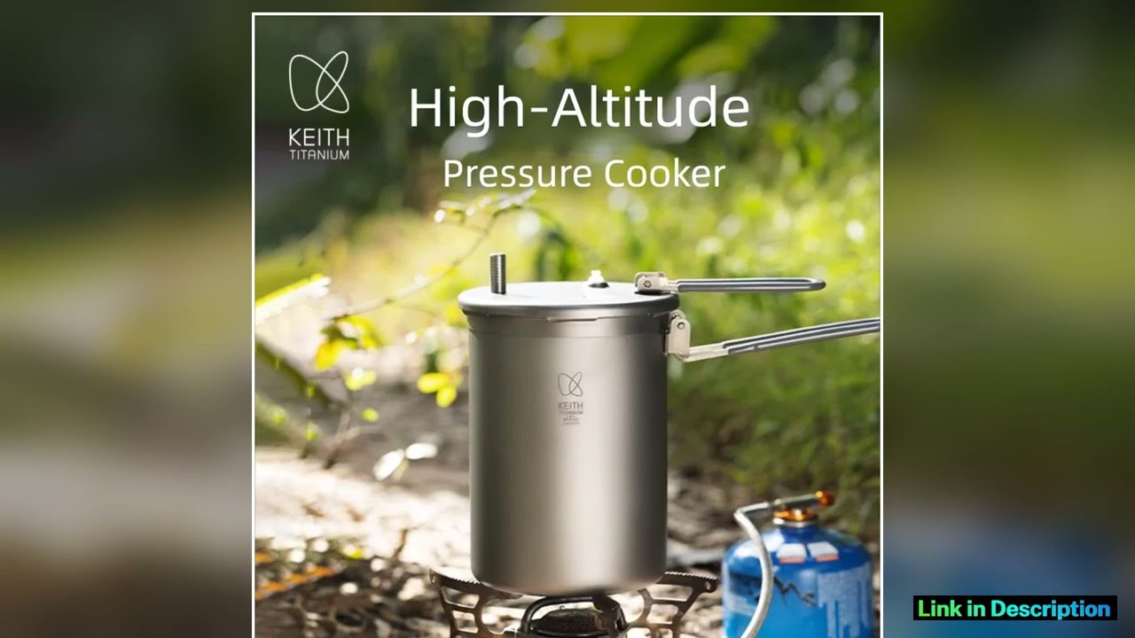 Keith Pure Titanium Outdoor Pressure Cooker Pot High Altitude Cooking Fast Boiling Lightweight Camp