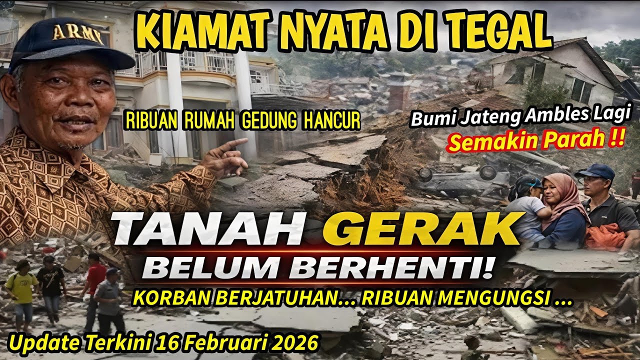 BUMI JATENG AMBLES LAGI! DETIK² TANAH GERAK DI KAJEN & PADASARI,TEGAL AMBLES,RIBUAN WARGA MENGUNGSI