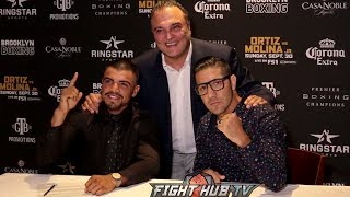 VICTOR ORTIZ VS JOHN MOLINA - FULL KICK OFF PRESS CONFERENCE \& FACE OFF VIDEO