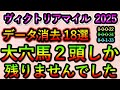 ヴィクトリアマイル2025 【消去データ18選】 大穴馬2頭しか残りませんでした