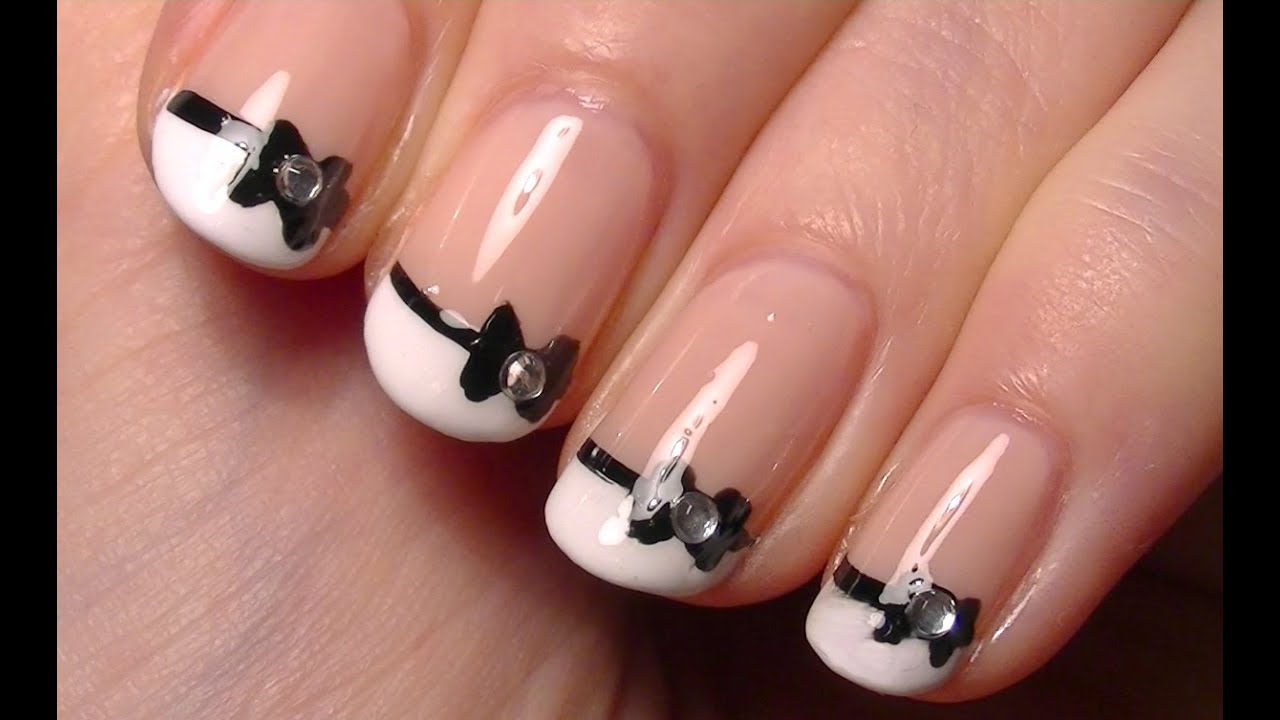 6. Cute and Easy Black and White Nail Design for Short Nails - wide 7